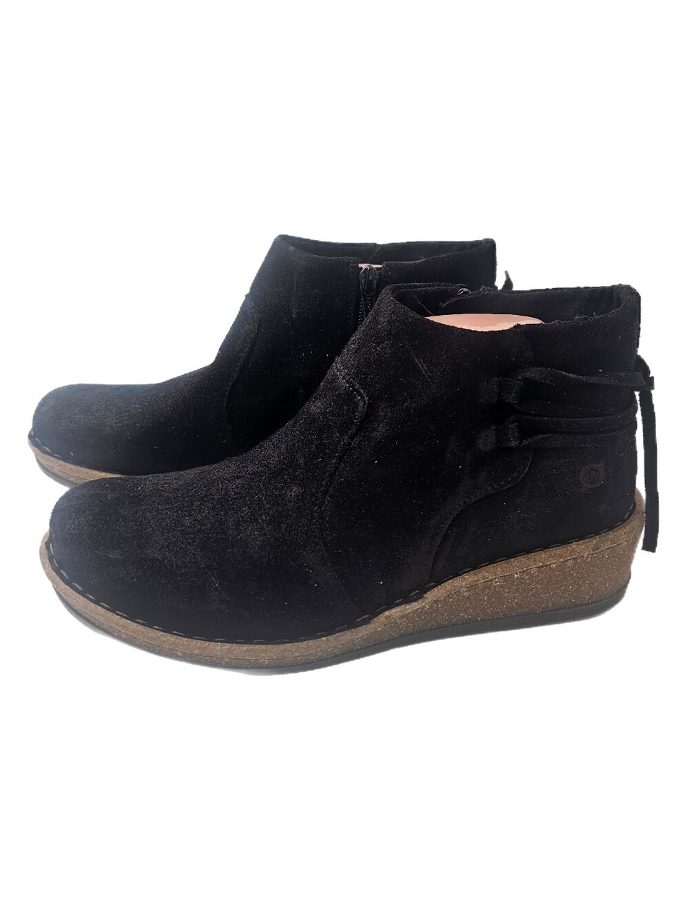 Børn Viana Black Distressed Suede Wedge Ankle Booties Womens 10 M 40-41
